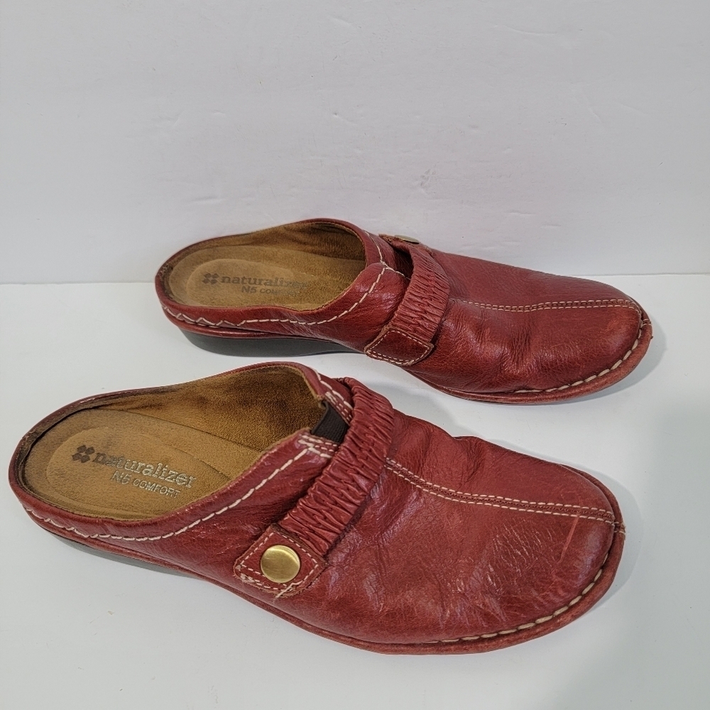 Naturalizer RELIEVE N5 Comfort Mules Women's Sz 6M Leather Upper Casual